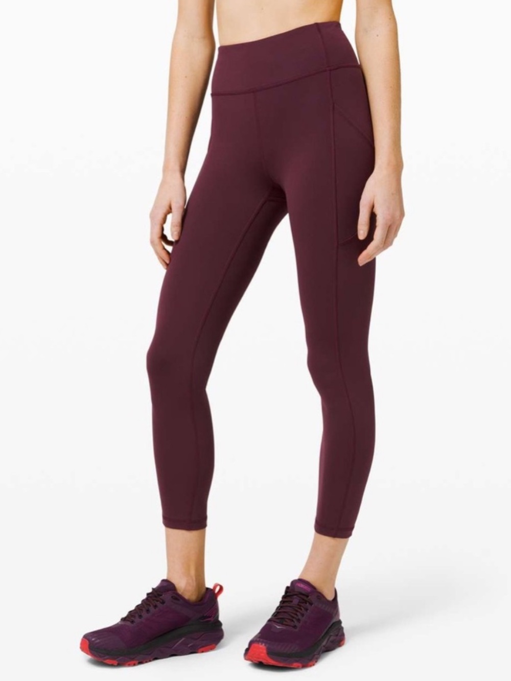 Lululemon Invigorate High-Rise Tight with Pockets 23” Burgundy Size 4